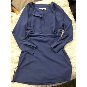 Silky long sleeve tied dress